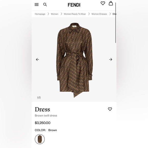 Fendi Brown twill dress - Picture 12 of 15